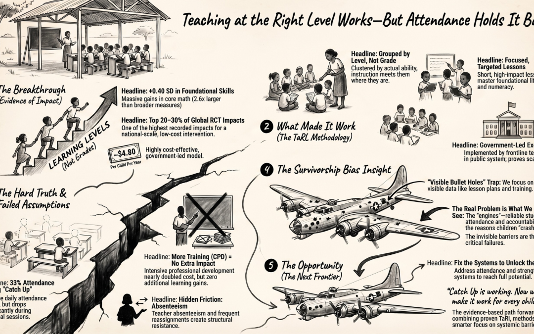 Zambia’s Catch Up Program: Strong Evidence That Teaching at the Right Level Works at National Scale – But Attendance Holds It Back